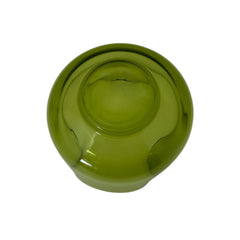 Vintage 1970s Anchor Hocking chip and dip bowl set in avocado green glass. Features sculptural wavy design and glossy finish. Includes large and small bowls in very good condition, ideal for serving or display.