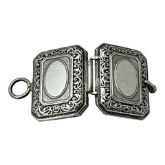 Antique French Chatelaine Silver Plated Box with Delicate Repousse Work | Late 1800s/Early 1900s