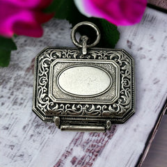 Antique French Chatelaine Silver Plated Box with Delicate Repousse Work | Late 1800s/Early 1900s