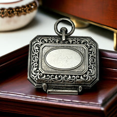 Antique French Chatelaine Silver Plated Box with Delicate Repousse Work | Late 1800s/Early 1900s