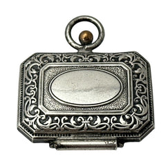Antique French Chatelaine Silver Plated Box with Delicate Repousse Work | Late 1800s/Early 1900s