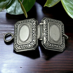 Antique French Chatelaine Silver Plated Box with Delicate Repousse Work | Late 1800s/Early 1900s