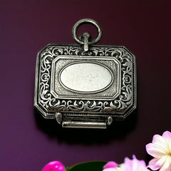 Antique French Chatelaine Silver Plated Box with Delicate Repousse Work | Late 1800s/Early 1900s