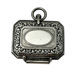 Antique French Chatelaine Silver Plated Box with Delicate Repousse Work | Late 1800s/Early 1900s