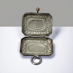 Antique French Chatelaine Silver Plated Box with Delicate Repousse Work | Late 1800s/Early 1900s