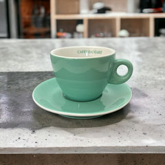 French Cafés Richard Classic Double Espresso Coffee Cup & Saucer Set - Light Green