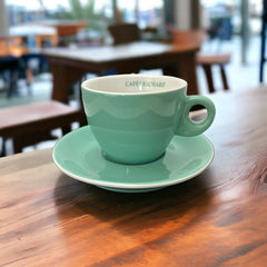 French Cafés Richard Classic Double Espresso Coffee Cup & Saucer Set - Light Green