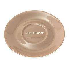 French Cafés Richard Classic Double Espresso Coffee Cup & Saucer Set - Light Brown