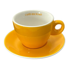 French Cafés Richard Classic Double Espresso Coffee Cup & Saucer Set - Yellow