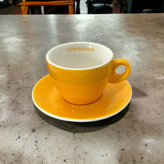 French Cafés Richard Classic Double Espresso Coffee Cup & Saucer Set  Yellow