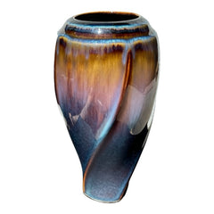 Vintage Bill Campbell Studios Multicolor Drip Glaze Swirl Vase 1990s | Fine Arts Collectible Ceramic Vase | Decorative Flower Holder