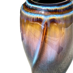 Vintage Bill Campbell Studios Multicolor Drip Glaze Swirl Vase 1990s | Fine Arts Collectible Ceramic Vase | Decorative Flower Holder