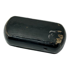 Antique French Napoleon III Lacquered Papier Mâché Collectible Snuff Box with Metal Inlay (1850-1870)