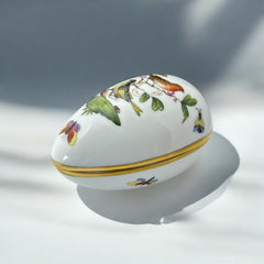 Vintage Herend Rothschild Bird Collection Porcelain Egg Box – Pre-1990s Hand-painted Collectible