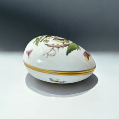 Vintage Herend Rothschild Bird Collection Porcelain Egg Box – Pre-1990s Hand-painted Collectible