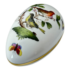 Vintage Herend Rothschild Bird Collection Porcelain Egg Box – Pre-1990s Hand-painted Collectible