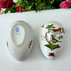 Vintage Herend Rothschild Bird Collection Porcelain Egg Box – Pre-1990s Hand-painted Collectible