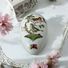 Vintage Herend Rothschild Bird Collection Porcelain Egg Box – Pre-1990s Hand-painted Collectible