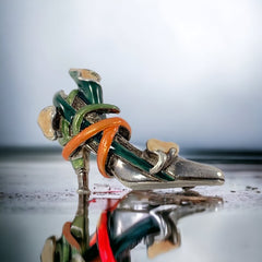 Vintage Kenneth J Lane Sterling Silver & Enamel Calla Lily High Heel Brooch