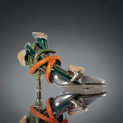 Vintage Kenneth J Lane Sterling Silver & Enamel Calla Lily High Heel Brooch