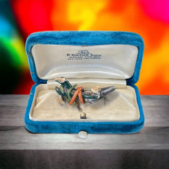 Vintage Kenneth J Lane Sterling Silver & Enamel Calla Lily High Heel Brooch