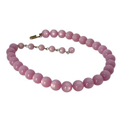 Vintage Pink Lavender Moonglow Lucite Choker Necklace | 1950s Lucite Jewelry | Retro Accessories | Vintage Sustainable Gift Idea
