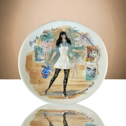 Vintage Limoges D'Arceau Limited Edition Brigitte Decorative Plate - Women of the Century Collection - 1970s - Hand-Painted - First Edition