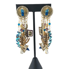 Vintage Hanukah Dangle Earrings by Lunch at the Ritz