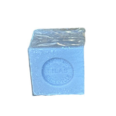 Mini Marseille soap with lilac scent, handcrafted in France using traditional craftsmanship, 3.5 oz biodegradable soap bar for sensitive skin care