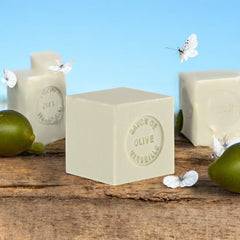 Mini Marseille soap made with 72% olive oil, crafted in France using traditional craftsmanship, 3.5 oz natural and biodegradable soap bar for sensitive skin.