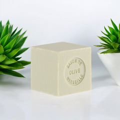 Mini Marseille soap made with 72% olive oil, crafted in France using traditional craftsmanship, 3.5 oz natural and biodegradable soap bar for sensitive skin.