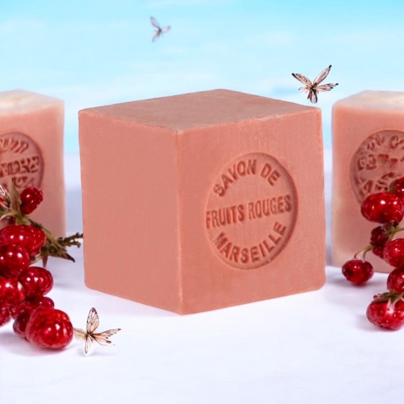 French soap - Mini Marseille Soap - Red Berries