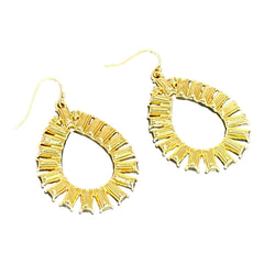 Christian Siriano New York teardrop dangle earrings with multicolor baguette-cut cubic zirconia stones in a vibrant, symmetrical design.