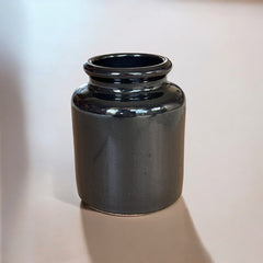 French stoneware jar from Meaux in excellent condition, available in off-white natural or black color, featuring a rustic and versatile design suitable for holding utensils, fresh herbs, small bouquets, storing food, or as a cooking salt cellar.