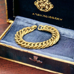 Vintage Napier 1980s Gold Plated Curb Link Chain Bracelet | 1986 "Tailored Collection" | Collectible Classic Jewelry