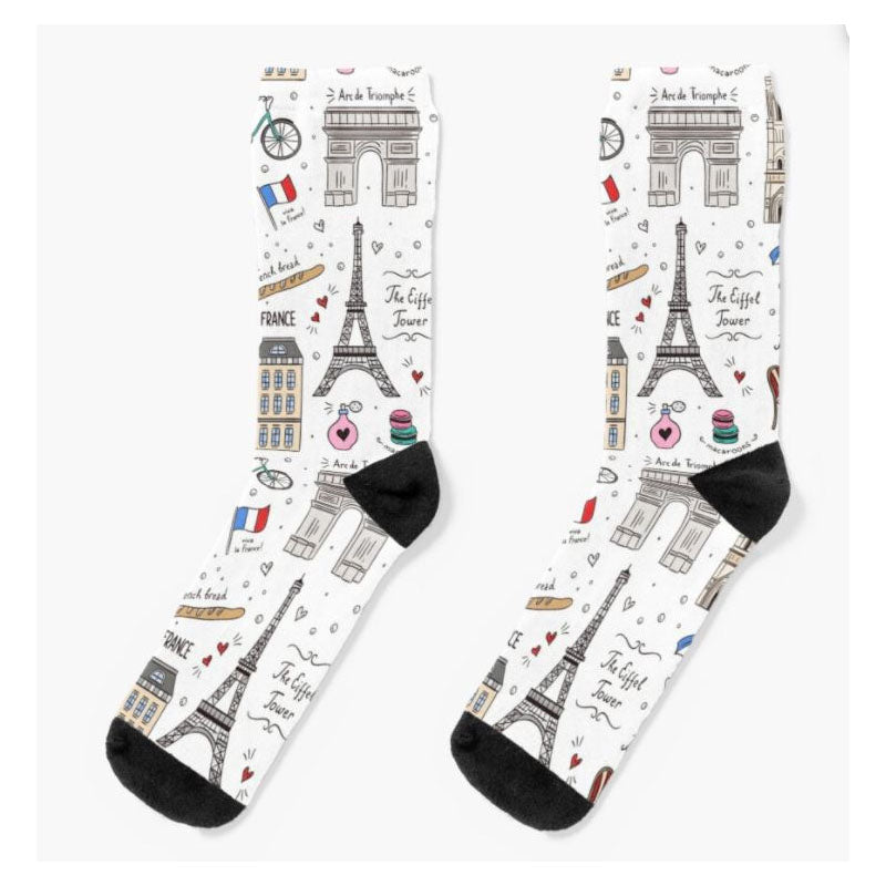 Socks - Paris Monuments White