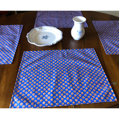 Provence Placemat - Olive Mimosa Blue - Coated Cotton