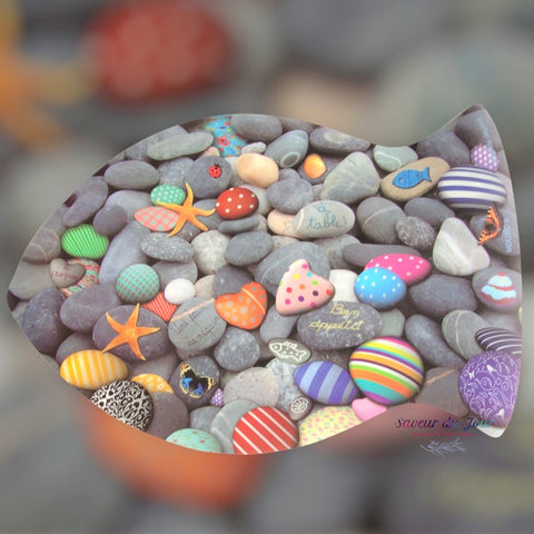 French Placemat Set of 2 - Fish & Sea Pebbles