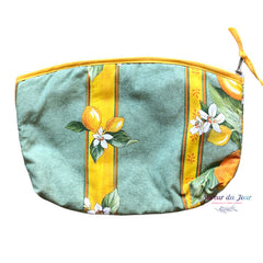 Provence Zipper Cosmetic Pouch - Lemons Green - Large 