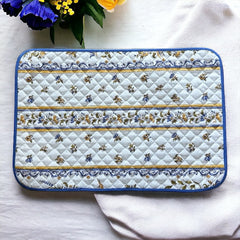 Provence Quilted Placemat - Moustiers Blue - Blue Trim