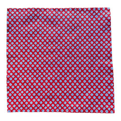 Provence cotton napkins featuring a red background with blue floral designs from the Le Cluny Olives Mimosa French Country Collection, made of 100% cotton, measuring 18" x 18", with vibrant, fade-resistant prints.