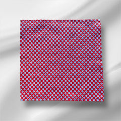 Provence cotton napkins featuring a red background with blue floral designs from the Le Cluny Olives Mimosa French Country Collection, made of 100% cotton, measuring 18" x 18", with vibrant, fade-resistant prints.