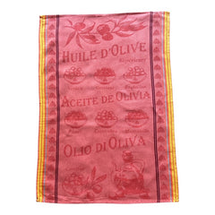 Provence Tea Towel - Huile d'Olive Orange - French Cotton Kitchen Decor