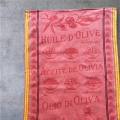 Provence Tea Towel - Huile d'Olive Orange - French Cotton Kitchen Decor