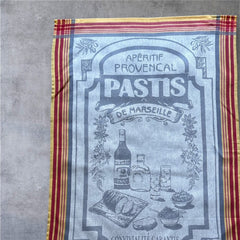 Provence Tea Towel - Pastis de Marseille - French Cotton Kitchen Decor