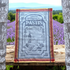 Provence Tea Towel - Pastis de Marseille - French Cotton Kitchen Decor