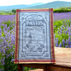 Provence Tea Towel - Pastis de Marseille - French Cotton Kitchen Decor