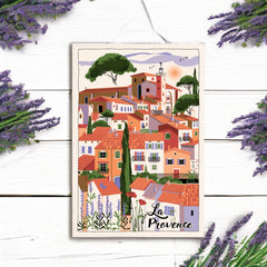French Image Tea Towel - La Provence Village - Torchons et Bouchons