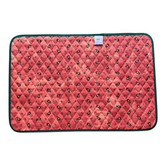 Provence Quilted Placemat - Tradition Salmon Orange - Green Trim - Marat d'Avignon