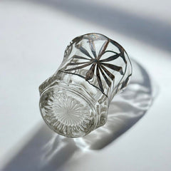 Vintage Art Nouveau Silver Overlay Glass Small Vase/Toothpick Holder